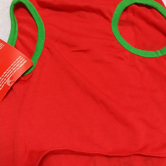 PetSmart dog apparel snowman holiday dress red and green new with tag - Picture 4 of 4